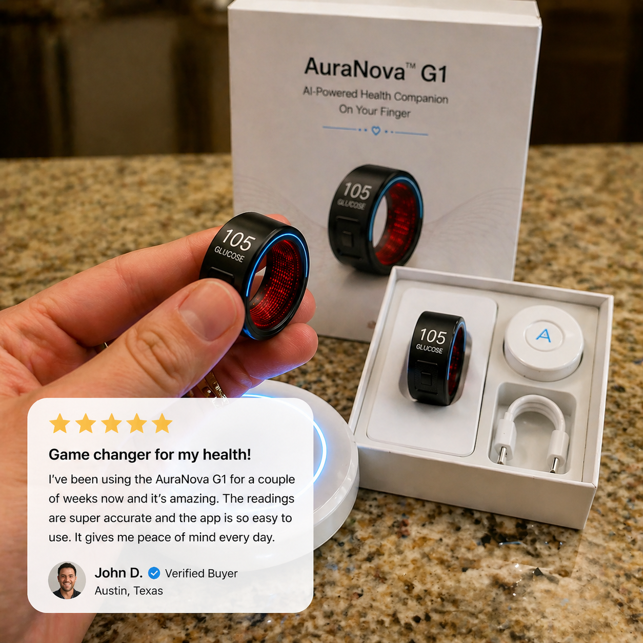 🎉 70% OFF Launch Offer🔥AuraNova™ G1 Non-Invasive Smart Ring