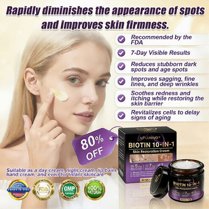 𝐔𝐒𝐀 𝐃𝐨𝐜𝐭𝐨𝐫 𝐑𝐞𝐜𝐨𝐦𝐦𝐞𝐧𝐝𝐞𝐝🌟|🔥LAST DAY 50% OFF - LUMIVO® Biotin 10-in-1 Skin Restoration Cream