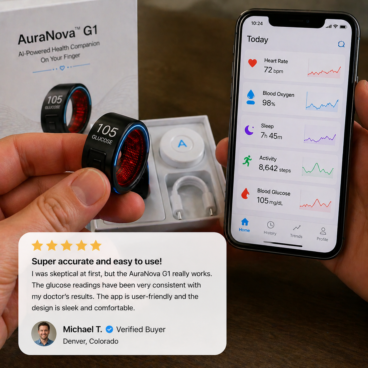 🎉 70% OFF Launch Offer🔥AuraNova™ G1 Non-Invasive Smart Ring