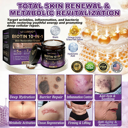 𝐔𝐒𝐀 𝐃𝐨𝐜𝐭𝐨𝐫 𝐑𝐞𝐜𝐨𝐦𝐦𝐞𝐧𝐝𝐞𝐝🌟|🔥LAST DAY 50% OFF - LUMIVO® Biotin 10-in-1 Skin Restoration Cream
