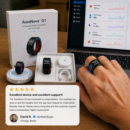 🎉 70% OFF Launch Offer🔥AuraNova™ G1 Non-Invasive Smart Ring