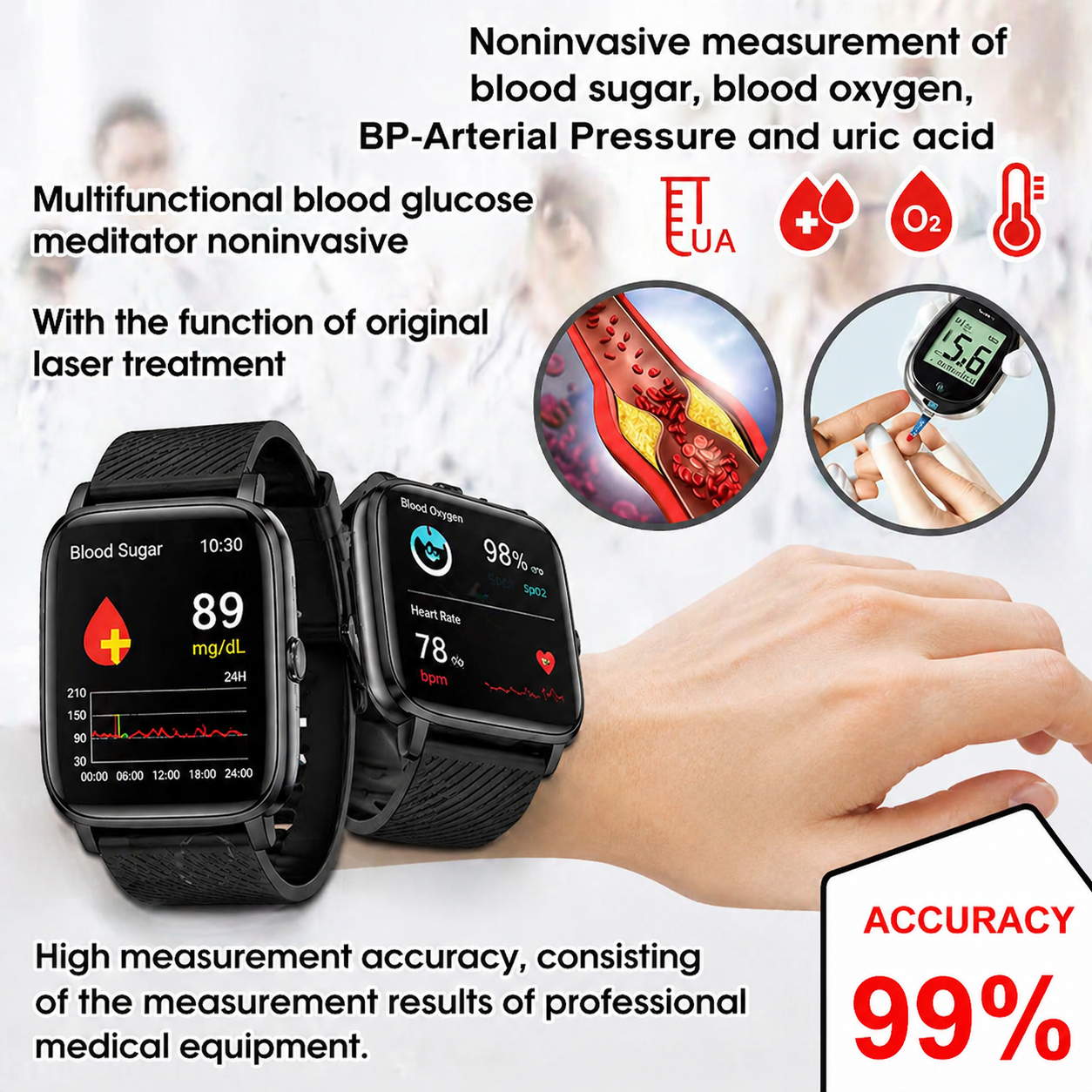 🔥Final 2 Hours – Limited Stock Left🏆GluCent™ Non-Invasive Smart Blood Sugar Tracking Device 99.9% Accuracy (Mayo Clinic Recommended)